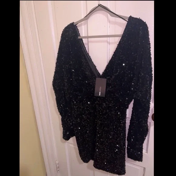 Fashion nova Black one and only sequin mini dress